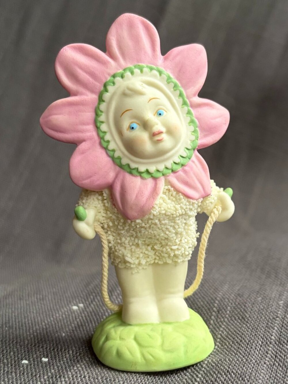 Dept 56 Snowbabies Pink Daisy / Flower Suit Costume Figurine